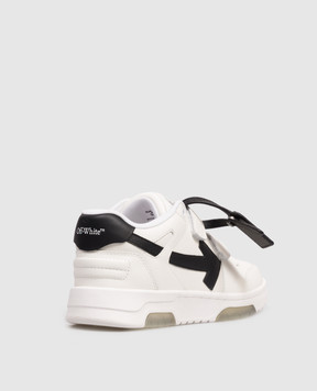 Off-White Детские белые кожаные кроссовки Out Of Office с логотипом OBIA008C99LEA0023439