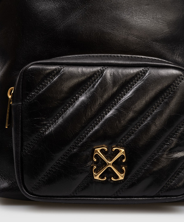 Off-White Чорний шкіряний рюкзак Quilting OWNB002F25LEA001 зображення 4