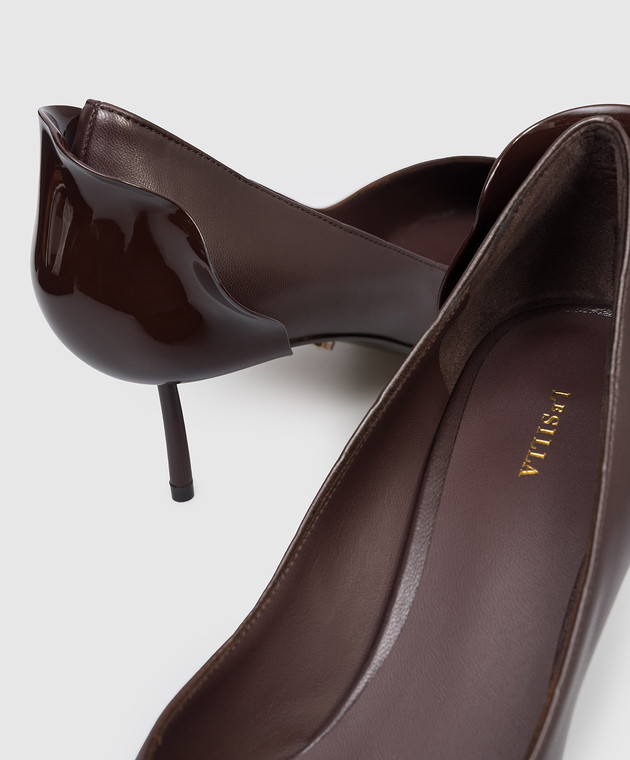 Le Silla Коричневые кожаные туфли PETALO 3130D060BXPPNEM изображение 5