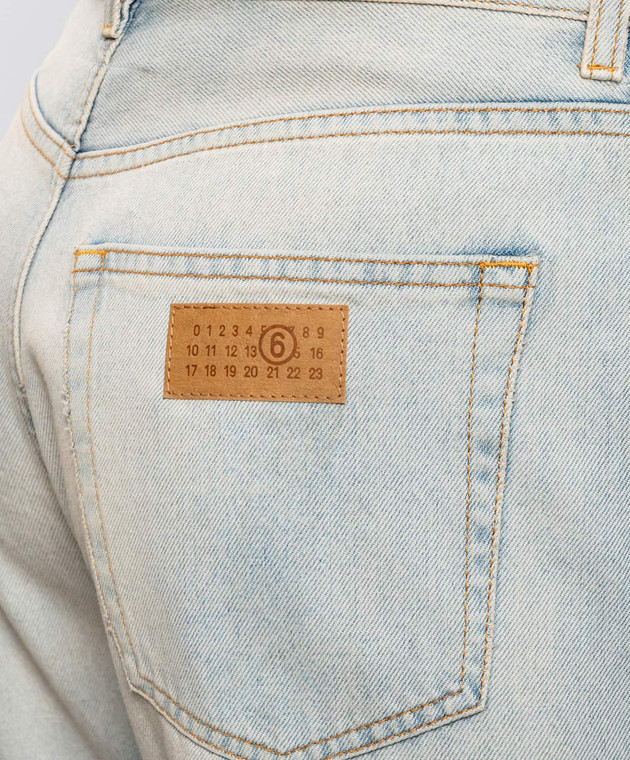 Maison Margiela MM6 Голубые джинсы с эффектом потертости S62LB0223M30055 изображение 5
