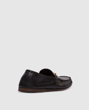 Versace Черные кожаные лоферы Guanto 10234311A17346