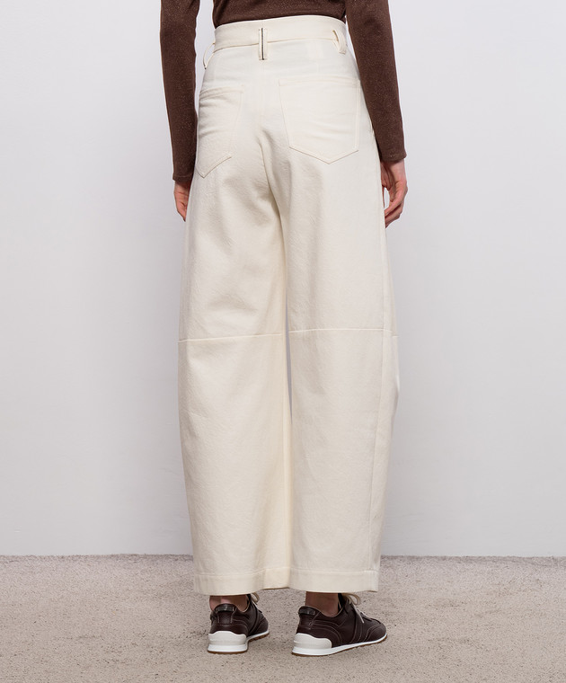 Brunello Cucinelli Брюки цвета айвори MP198P9022 изображение 4