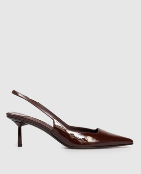 Le Silla Бордові шкіряні лаковані слінгбеки AMELIA 6101E060BXPPGSM