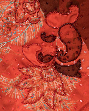 Etro Красный платок из шелка в принт с бахромой WAXA0022AR117