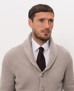 Brunello Cucinelli Бордовый галстук из шелка MY8640018