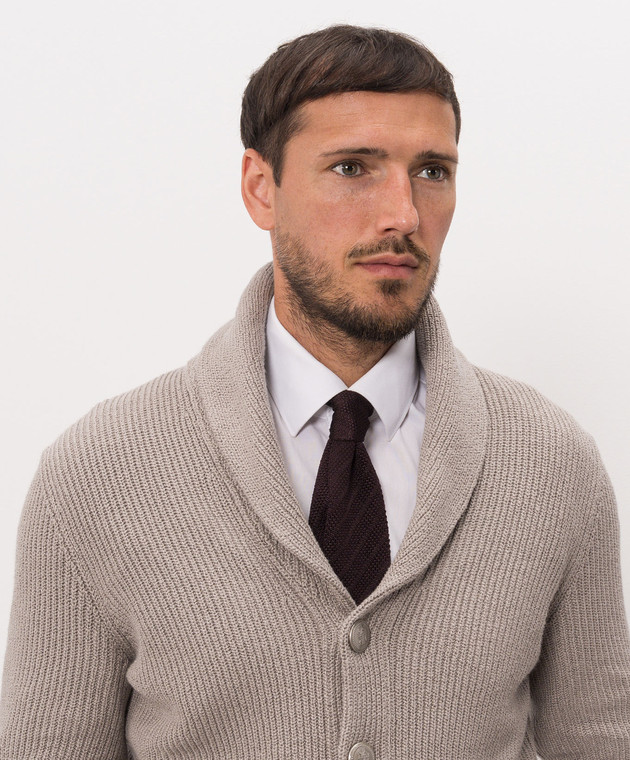 Brunello Cucinelli Бордовый галстук из шелка MY8640018 изображение 2