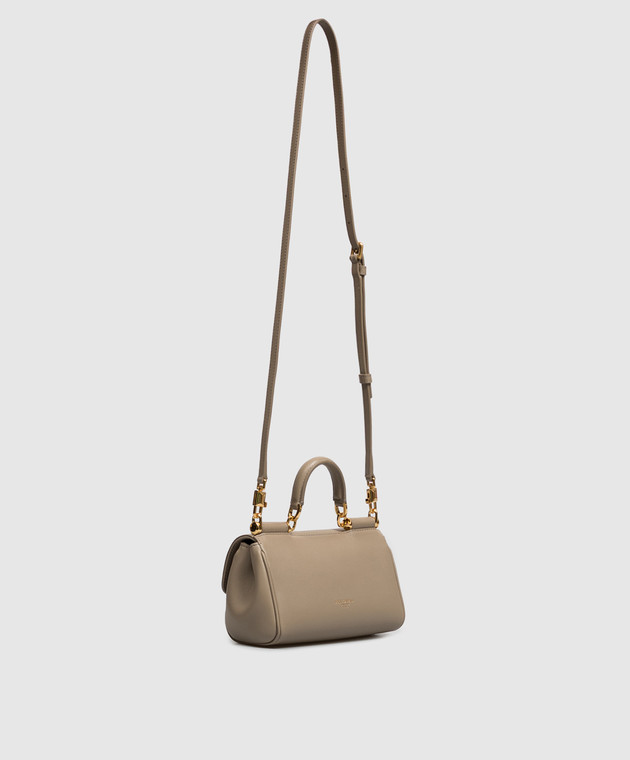 Dolce&Gabbana Бежевая кожаная сумка My Sicily BB7864B7321 изображение 3