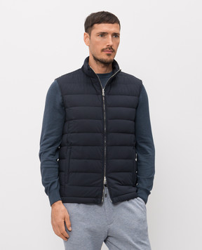 Enrico Mandelli Синій пуховий стьобаний жилет 3T570A519V