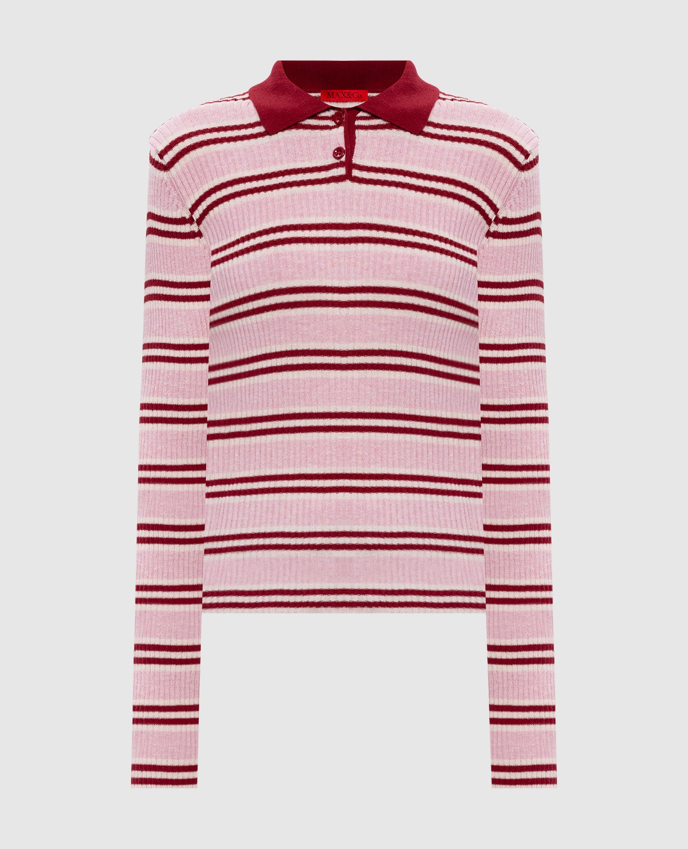 Розовое поло в полоску