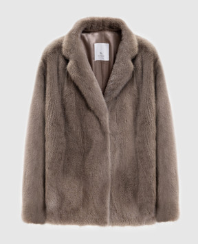 Rindi Бежевая укороченная шуба из меха норки 067VS026