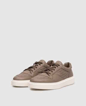 Doucal's Коричневі шкіряні кросівки з плетінням DU3261HAXEUY217