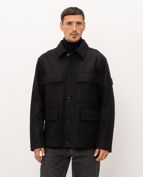 Stone Island Чорна куртка з вовною L2S15Q100033S0F51