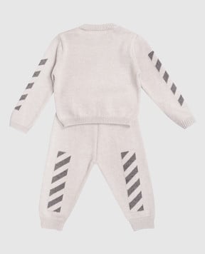Off-White Дитячий сірий костюм з вовною 44B2X004F5K001
