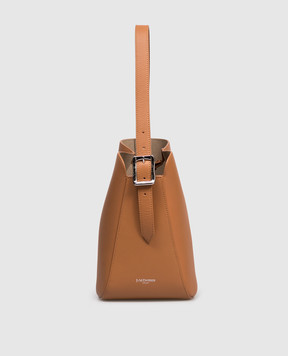 J&M DAVIDSON Коричнева шкіряна сумка бакет-бег Quiver LMQB0XXSCXX