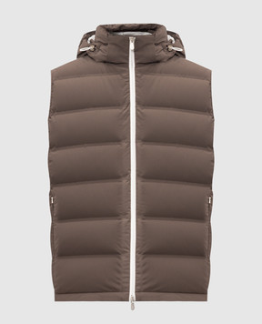 Brunello Cucinelli Коричневый пуховой жилет MM4911995