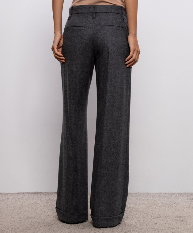 Brunello Cucinelli Брюки из шерсти и кашемира серого цвета MB162P8492 изображение 4