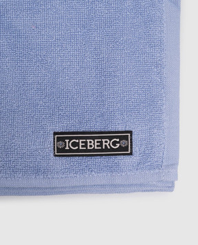 Iceberg Блакитний махровий рушник з візерунком логотипа ICE26MTW01