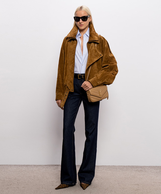 Saint Laurent Синие джинсы с логотип патч 873630Y21MA изображение 2