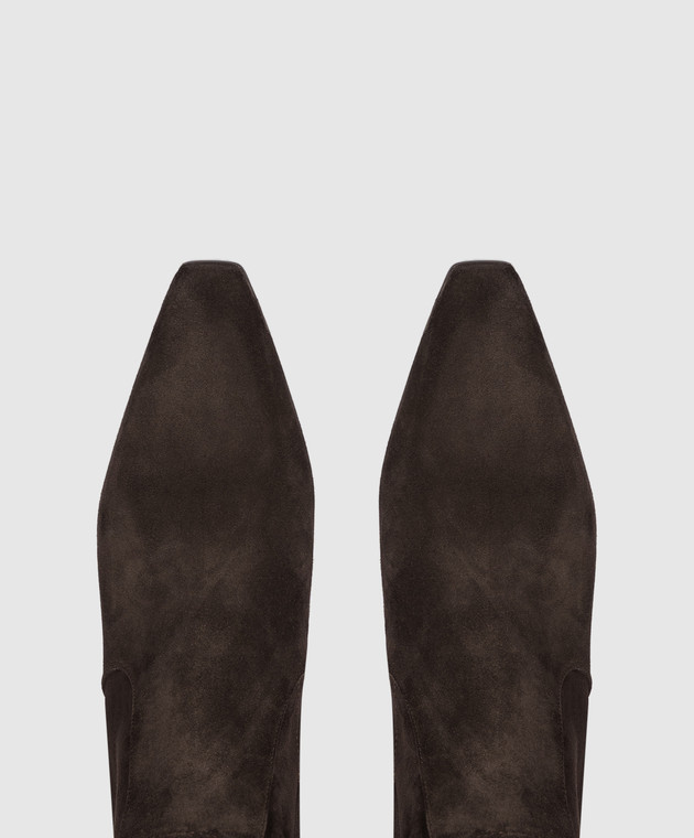Brunello Cucinelli Коричневые замшевые казаки MZSFC2600 изображение 4