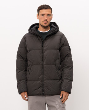 Stone Island Сірий пуховик з патчем логотипа L2S154100037S0A23