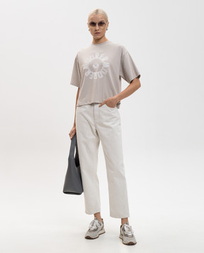 MooRER Бежева футболка SURI в принт SURIJFL