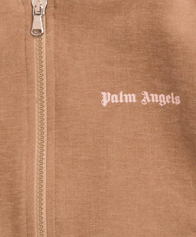 Palm Angels Детская коричневая спортивная куртка с принтом логотипа F6PAJGJK131 изображение 3