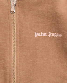 Palm Angels Дитяча коричнева спортивна куртка з принтом логотипа F6PAJGJK131