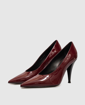 Givenchy Бордові шкіряні лаковані туфлі BE405UE1K6