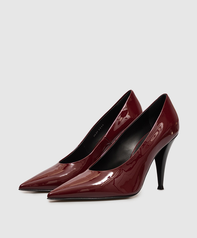 Givenchy Бордовые кожаные лакированные туфли BE405UE1K6 изображение 2