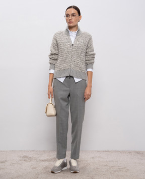 Peserico Серый кардиган с шерстью альпаки S99406F039283G