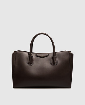 Givenchy Коричневая кожаная сумка Antigona Catchall BB518KB2HF