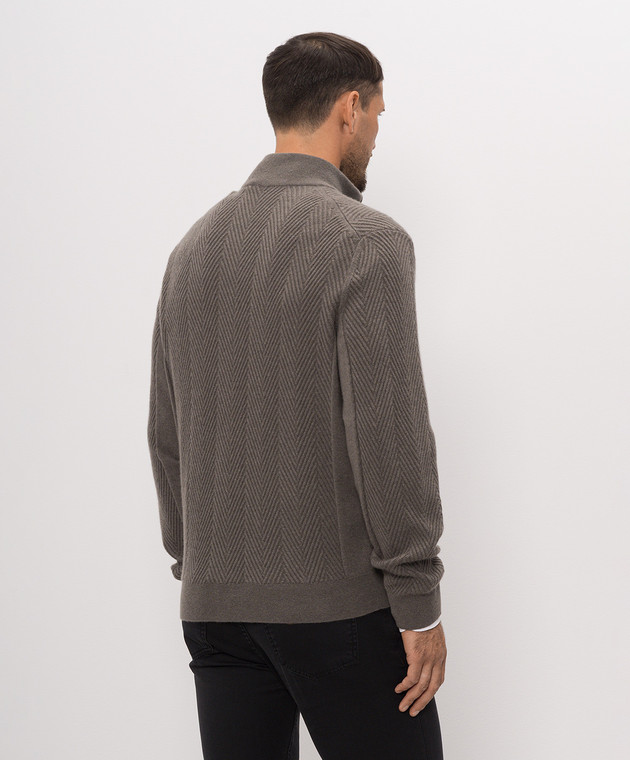 Stefano Ricci Кардиган из кашемира цвета хаки K606430R30F26317 изображение 4