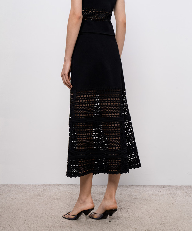 Simkhai Черная юбка миди Westly Open Stitch 3263046K изображение 4