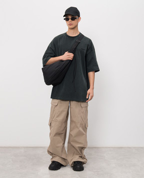 Juun.j Чорна футболка з принтом JC6442P25M