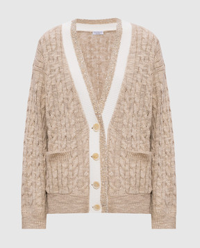 Brunello Cucinelli Бежевий кардиган з коноплі та шовку MWA576306