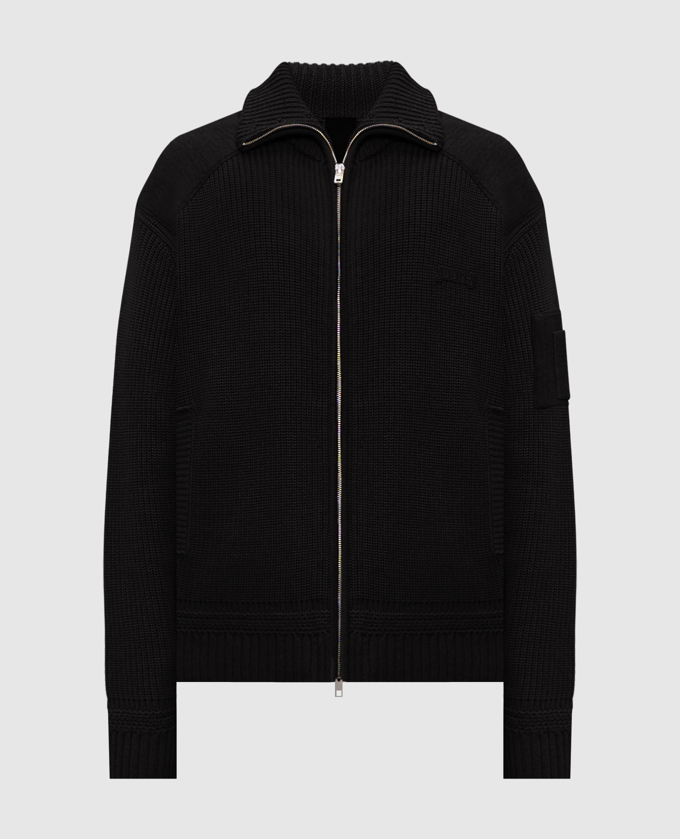 

Черный кардиган с шерстью с логотипом, Кардиганы