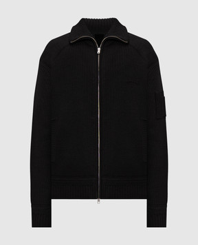 Juun.j Чорний кардиган з вовною з логотипом JC6251P815