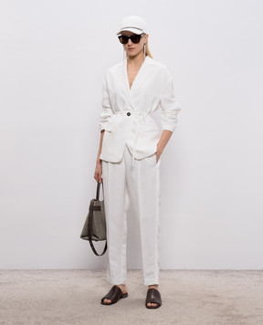 Brunello Cucinelli Білі штани з льоном MH126P7197