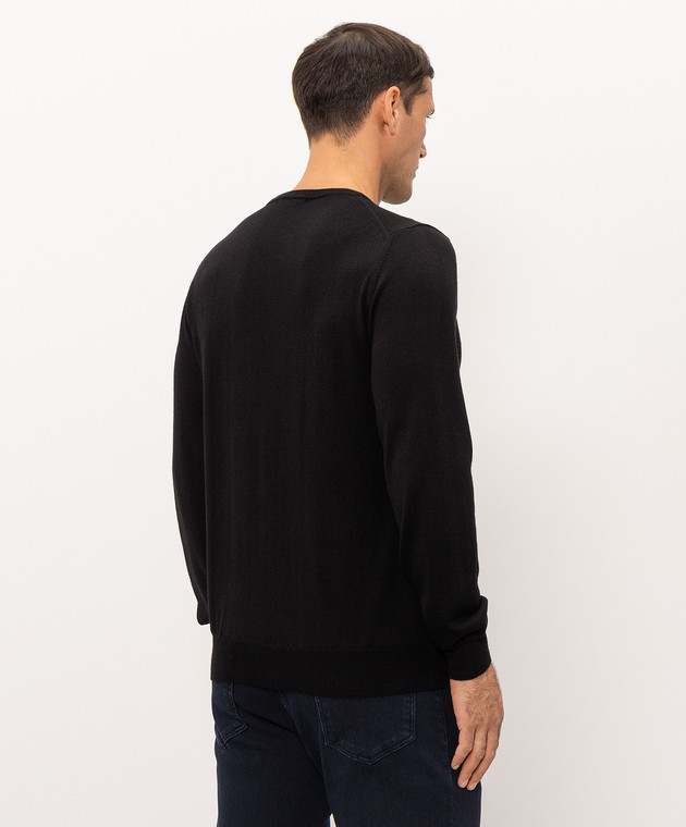 Cashmere&Whiskey Чорний джемпер з вовни, шовку та кашеміру 472 зображення 4