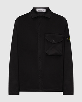 Stone Island Черная куртка в стиле рубашки с логотип патч L2S151200001S0404
