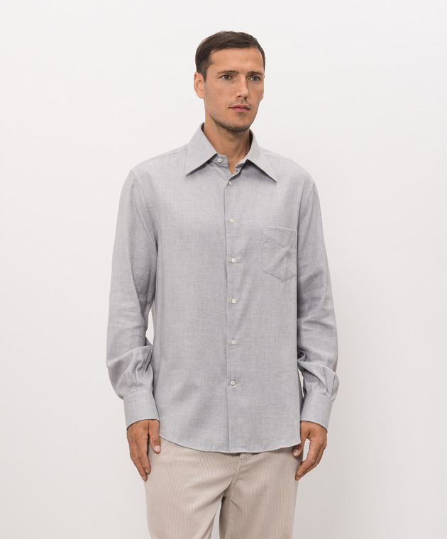 Brunello Cucinelli Серая рубашка MY6370621 изображение 3