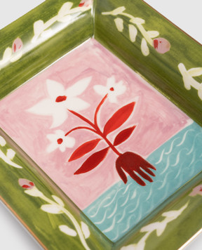 Bitossi Home Фарфоровая тарелка для закусок White Flowers FTB02002