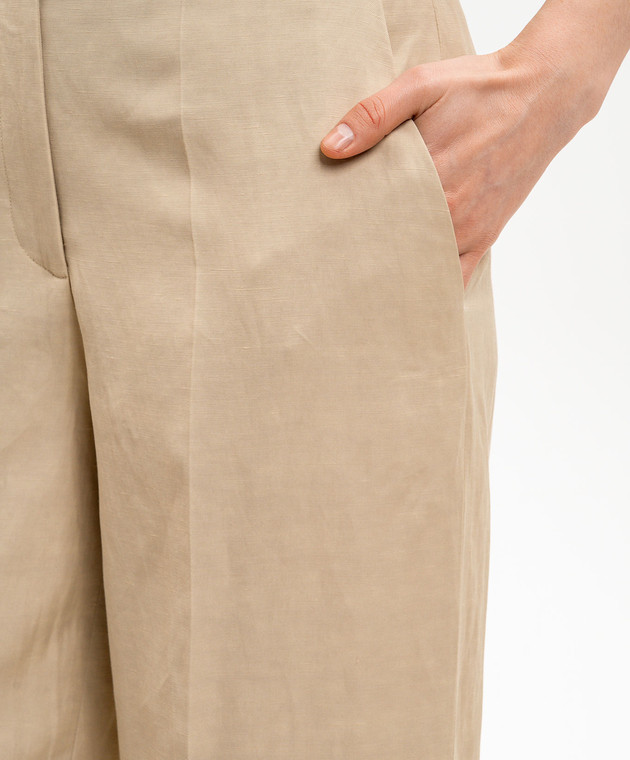 JOSEPH Бежеві штани Aix з льоном JF009742 зображення 5