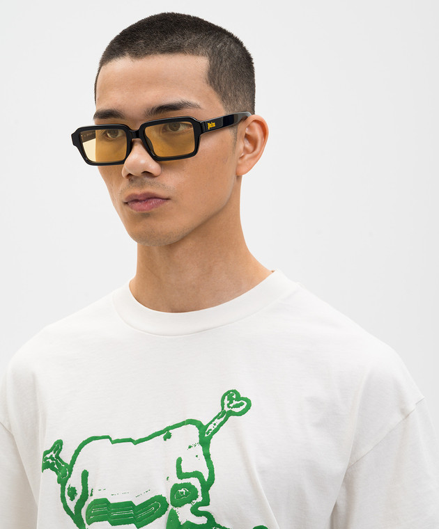 Palm Angels Черные очки с принтом логотипа PA1025101853 изображение 2