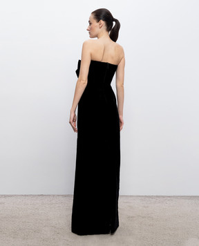 Richard Quinn Чорна оксамитова сукня із шовку RQSS269