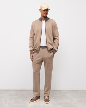Bertolo Cashmere Бежевий спортивний костюм з вовною з емблемою 90208700196590208800
