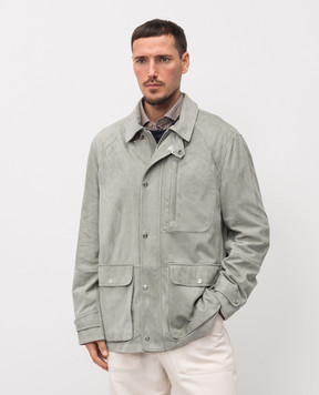 Brunello Cucinelli Серая замшевая куртка MPCFN2066