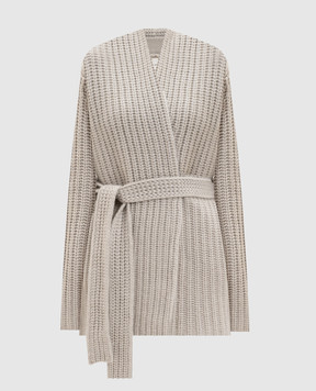 LISA YANG Серый кардиган на запах Jacqueline из кашемира 2026038