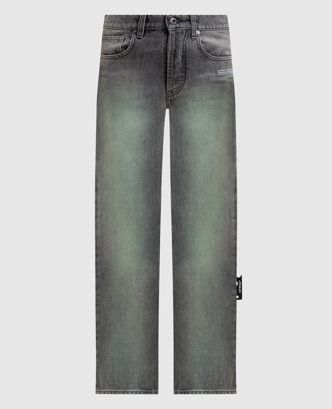 

Серые джинсы с эффектом потертости, Серый, Прямые джинсы