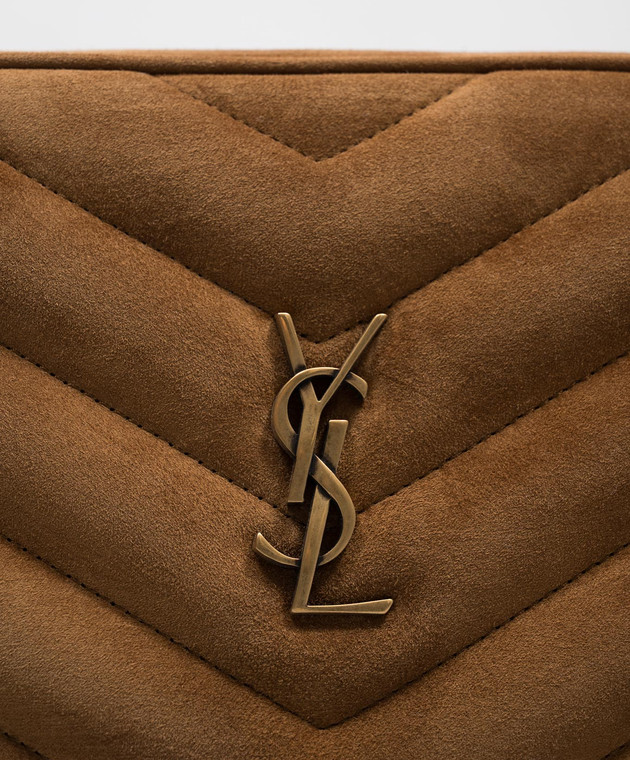 Saint Laurent Коричневая замшевая сумка кросс-боди LouLou 869468AAEY6 изображение 4